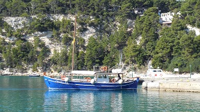 Patitiri harbour on Alonissos, Sporades