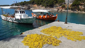 Roussom Gialos bay and fish taverns, Alonissos