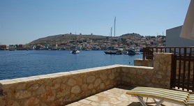 Sights of the island of Chalki, the Dodecanese, Greece