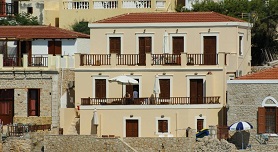 Sights of the island of Chalki, the Dodecanese, Greece