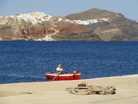 Thirassia, opposite Santorini, Cyclades, Greece