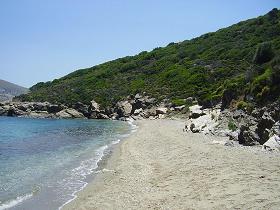 Psili Ammos and the church beach, Fourni