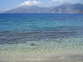 Psili Ammos and the church beach, Fourni