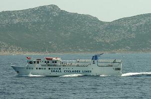 Ferries to Iraklia in the Small Cyclades, Greece