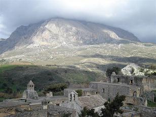 The Preveli Monastery above the south coast of Crete