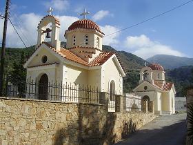 The hill town of Spili in the mountains of central Crete