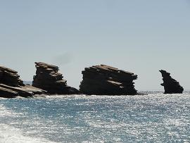 Triopetra beach and its three sea rocks, south Crete