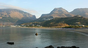 The sheltered bay of Plakias on the south coast of Crete