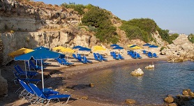 Glyfada beach on the west coast of Rhodes