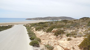 The Prasonisi sand spit at the south tip of Rhodes