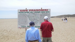 The Prasonisi sand spit at the south tip of Rhodes