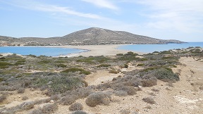 The Prasonisi sand spit at the south tip of Rhodes