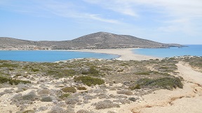 The Prasonisi sand spit at the south tip of Rhodes