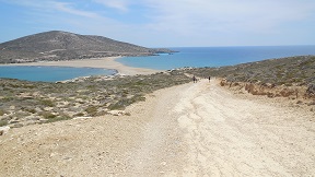 The Prasonisi sand spit at the south tip of Rhodes