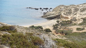 The Prasonisi sand spit at the south tip of Rhodes