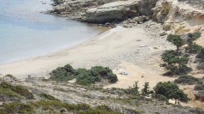 The Prasonisi sand spit at the south tip of Rhodes