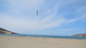 The Prasonisi sand spit at the south tip of Rhodes
