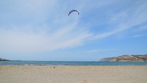 The Prasonisi sand spit at the south tip of Rhodes