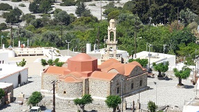 Asklipio village and its Byzantine church, Rhodes