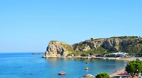 The beaches on either side of Lindos, Rhodes