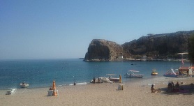 The beaches on either side of Lindos, Rhodes