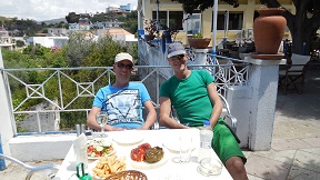 Fish tavernas on the beach at Gennadi, Rhodes