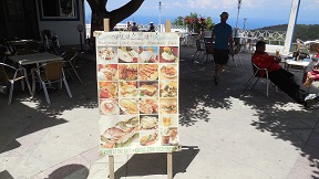 Fish tavernas on the beach at Gennadi, Rhodes