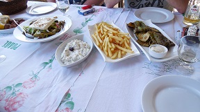 Village tavernas in Lindos, Rhodes