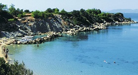 Tsambika beach below its monastery, Rhodes