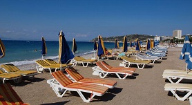 Pefkos beach south of Lindos, Rhodes