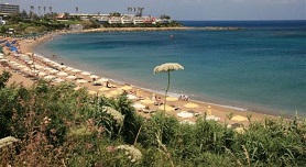 Glyfada beach on the west coast of Rhodes