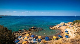 Glyfada beach on the west coast of Rhodes