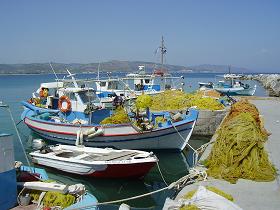 Ireon village and harbour, Samos, North Aegean, Greece