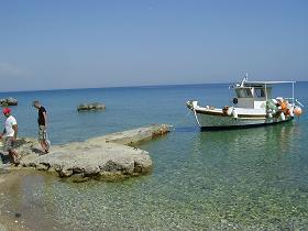 Ireon village and harbour, Samos, North Aegean, Greece