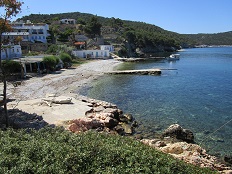 The village of Atsitsa in its pine forest, Skyros